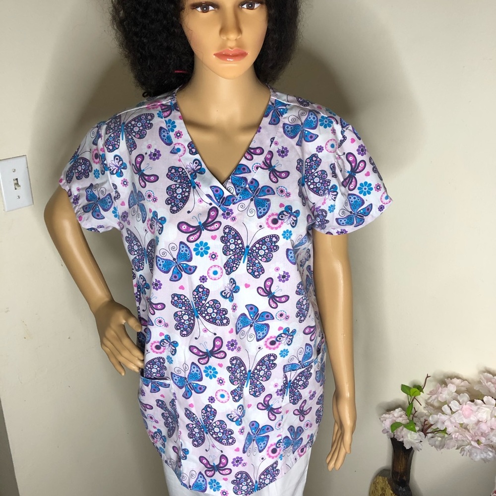 Multicolored Scrub Top - Picture 2 of 3